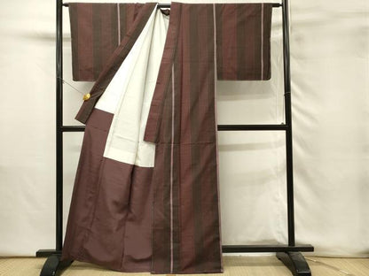 平和屋着物■上質な紬　80亀甲　亀甲間道　正絹　逸品　￥qpDABH3141