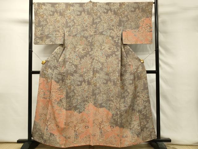 平和屋着物■訪問着　鳥獣花文　暈し染め　鬼しぼ縮緬　正絹　逸品　DABH3147qp