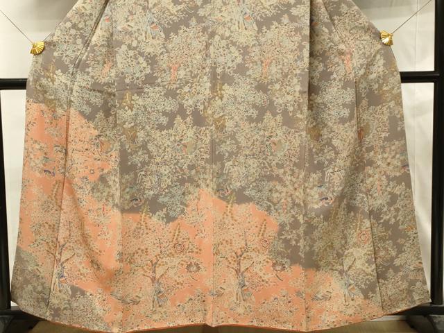 平和屋着物■訪問着　鳥獣花文　暈し染め　鬼しぼ縮緬　正絹　逸品　DABH3147qp