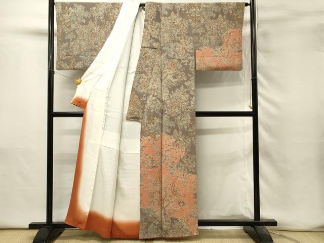 平和屋着物■訪問着　鳥獣花文　暈し染め　鬼しぼ縮緬　正絹　逸品　DABH3147qp