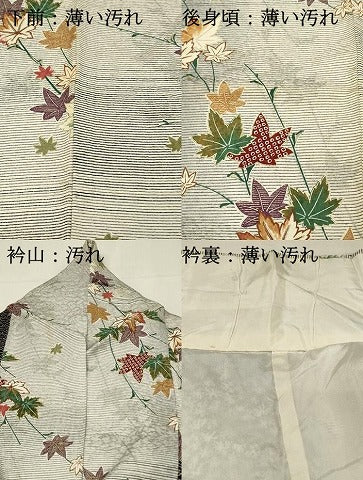 平和屋着物■上質な小紋　舞楓文　金彩　正絹　逸品　DABH3148qp