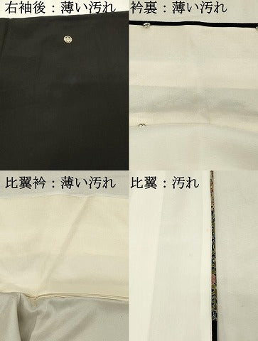 平和屋着物■豪華黒留袖　作家物　刺繍　狩猟花文　金彩　正絹　逸品　DABH3153qp
