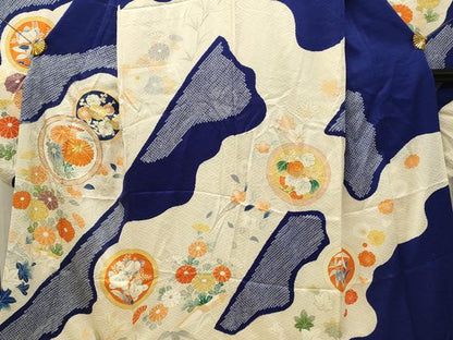 平和屋着物■豪華振袖　駒刺繍　絞り　花丸文　金彩　正絹　逸品　DABH3156qp