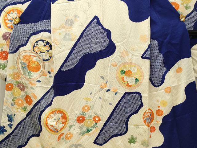 平和屋着物■豪華振袖　駒刺繍　絞り　花丸文　金彩　正絹　逸品　DABH3156qp
