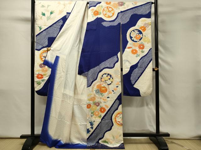平和屋着物■豪華振袖　駒刺繍　絞り　花丸文　金彩　正絹　逸品　DABH3156qp