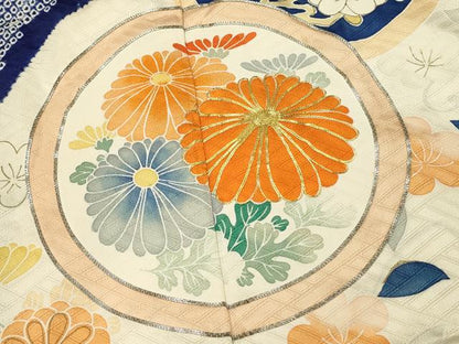 平和屋着物■豪華振袖　駒刺繍　絞り　花丸文　金彩　正絹　逸品　DABH3156qp
