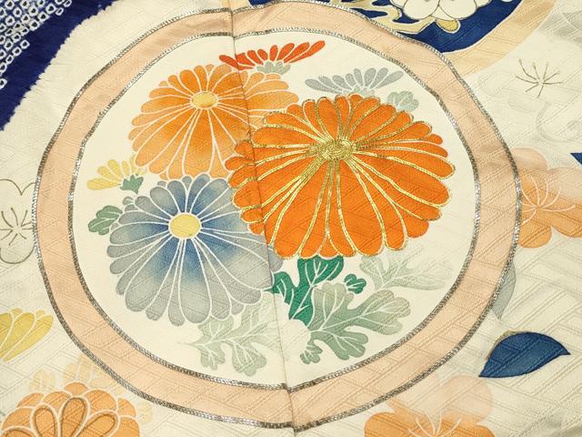 平和屋着物■豪華振袖　駒刺繍　絞り　花丸文　金彩　正絹　逸品　DABH3156qp