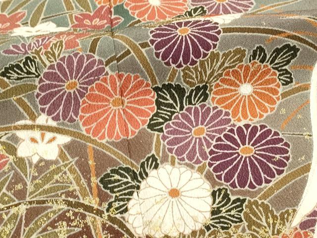 平和屋着物■豪華黒留袖　作家物　刺繍　飛鶴花文　暈し染め　金彩　正絹　逸品　DABH3165qp
