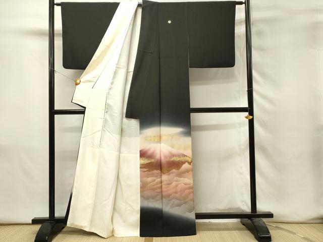 平和屋着物■近代日本画の巨匠　横山大観　じゅらく謹製　黒留袖　遠山風景文　暈し染め　金彩　正絹　逸品　DABH3168qp