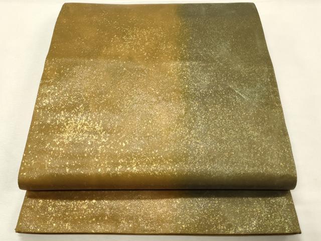 平和屋着物◎六通柄袋帯　霞文　金糸　引箔　正絹　逸品　DABH3186qp
