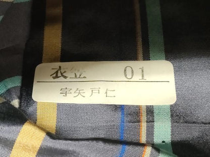 平和屋着物◎西陣　六通柄袋帯　幾何学間道　金糸　正絹　逸品　DABH3203qp
