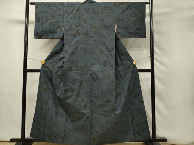 平和屋着物■本場大島紬　7マルキ　枝葉文　正絹　逸品　DABH3239qp