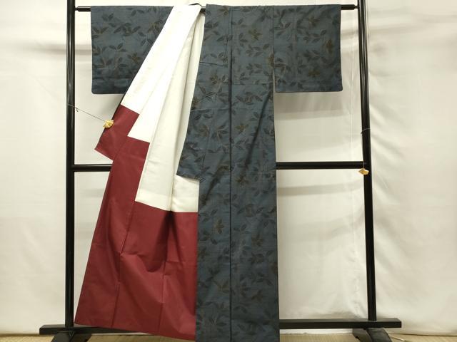 平和屋着物■本場大島紬　7マルキ　枝葉文　正絹　逸品　DABH3239qp