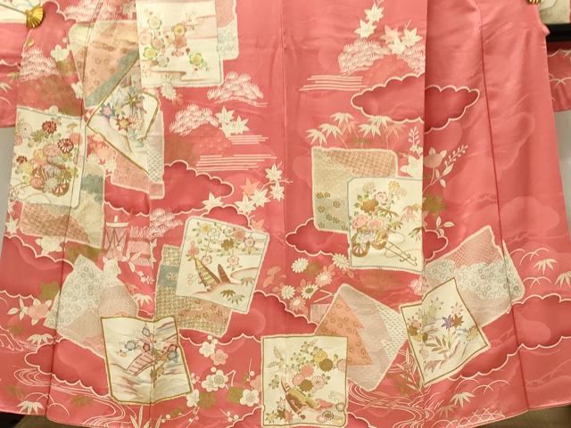 平和屋着物■豪華振袖　駒刺繍　色紙重ね花文　金糸　正絹　逸品　DABH3246qp