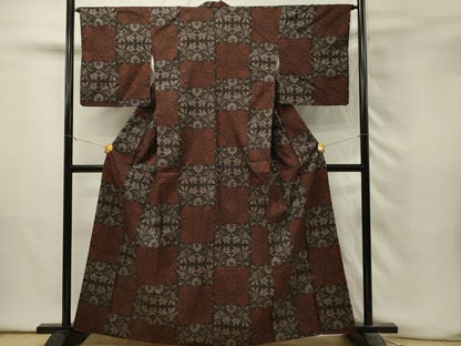 平和屋着物■本場大島紬　7マルキ　更紗花文　正絹　逸品　DABH3250qp