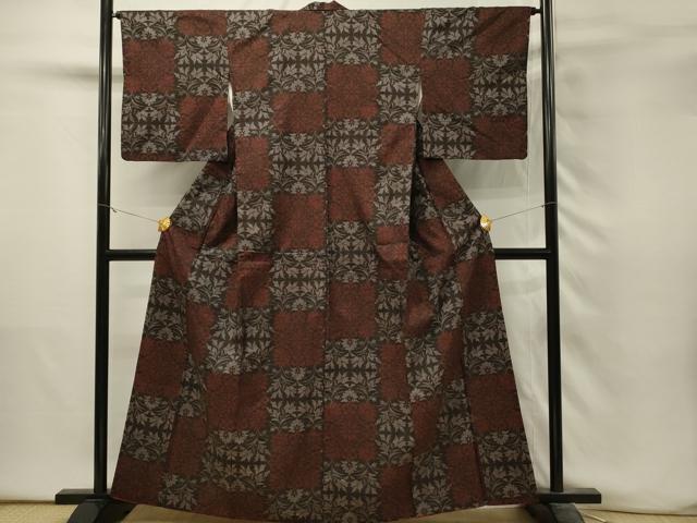平和屋着物■本場大島紬　7マルキ　更紗花文　正絹　逸品　DABH3250qp