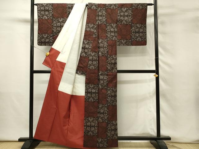 平和屋着物■本場大島紬　7マルキ　更紗花文　正絹　逸品　DABH3250qp