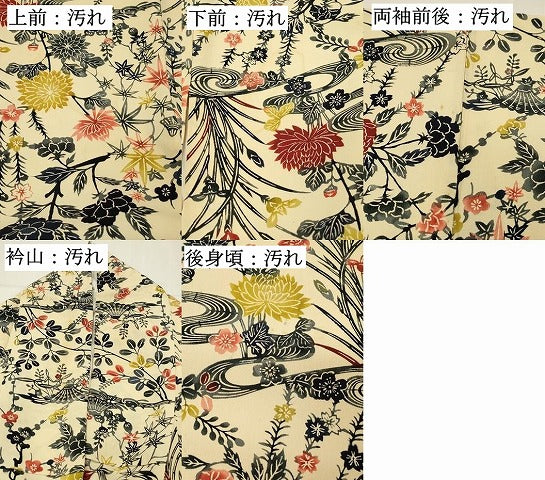 平和屋着物■上質な小紋　型染　草花文　正絹　逸品　DABH3262qp