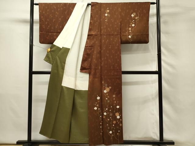 平和屋着物■訪問着　枝梅文　暈し染め　金彩　正絹　逸品　DABH3268qp