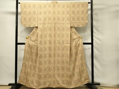 平和屋着物■上質な小紋　絞り　菱繋ぎ　舞桜文　正絹　逸品　DABH3270qp