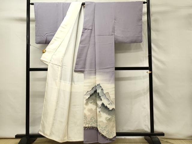 平和屋着物■豪華色留袖　遠山飛鶴松文　暈し染め　金彩　正絹　逸品　DABH3271qp