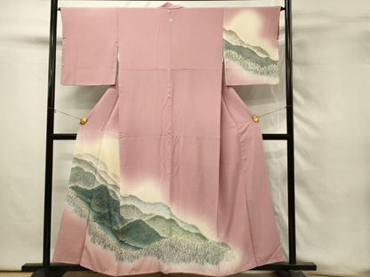 平和屋着物■訪問着　重ね山樹林文　暈し染め　正絹　逸品　DABH3272qp