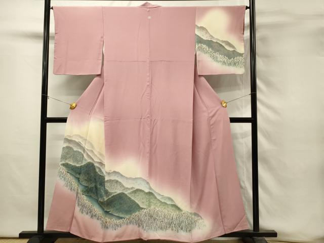 平和屋着物■訪問着　重ね山樹林文　暈し染め　正絹　逸品　DABH3272qp