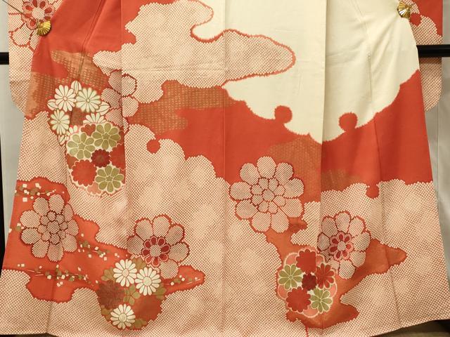 平和屋着物■豪華振袖　舞花文　鹿の子　金彩　正絹　逸品　DABH3281qp