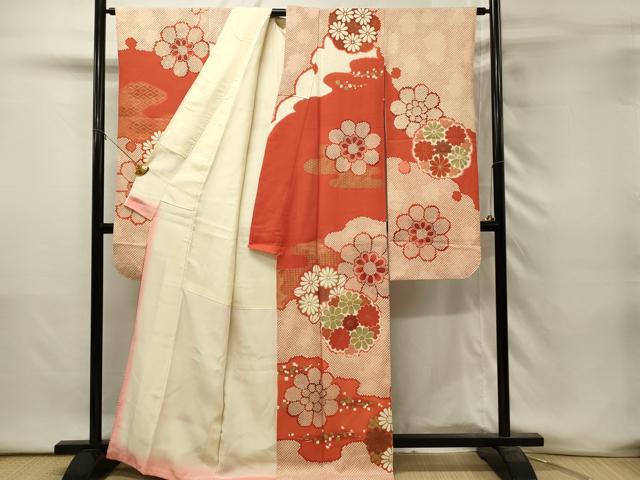 平和屋着物■豪華振袖　舞花文　鹿の子　金彩　正絹　逸品　DABH3281qp