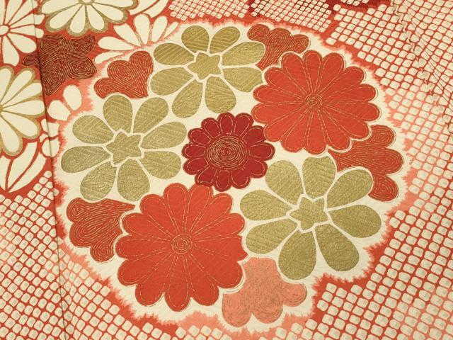 平和屋着物■豪華振袖　舞花文　鹿の子　金彩　正絹　逸品　DABH3281qp