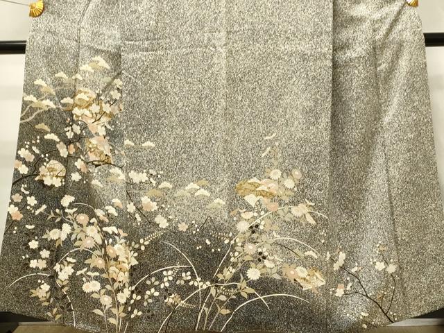 平和屋着物■訪問着　冊子花松文　枝梅　たたき染め　金彩　正絹　逸品　DABH3285qp