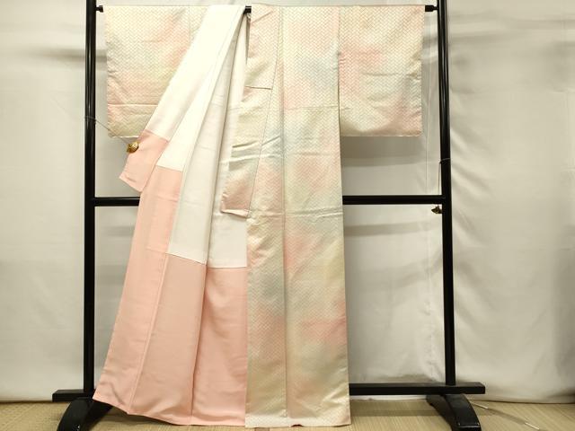 平和屋着物■上質な小紋　檜垣文　暈し染め　金糸　正絹　逸品　DABH3291qp