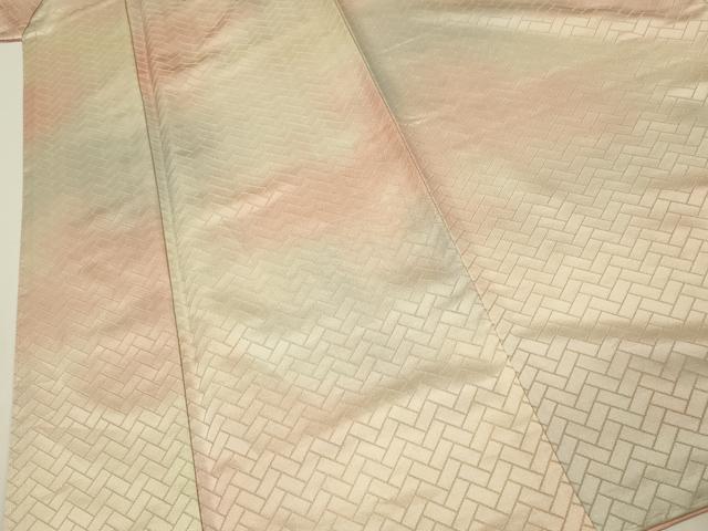平和屋着物■上質な小紋　檜垣文　暈し染め　金糸　正絹　逸品　DABH3291qp