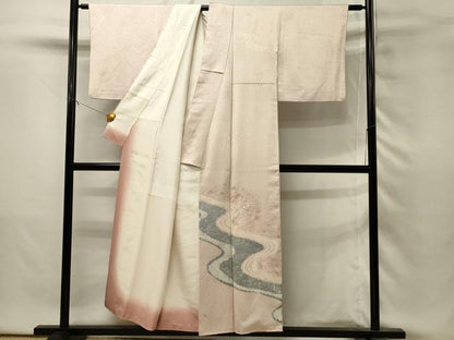 平和屋着物■訪問着　絞り　刺繍　流水花車文　正絹　逸品　DABH3294yqp