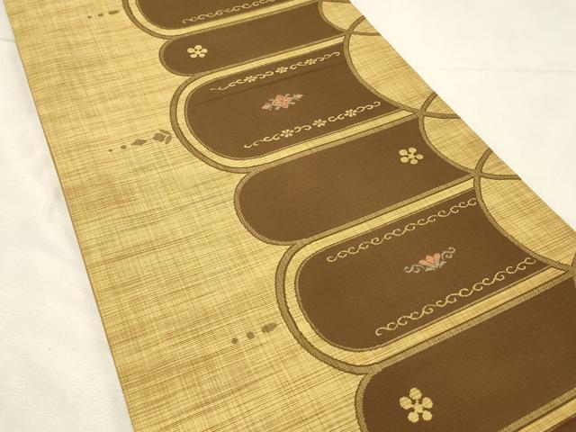 平和屋着物◎六通柄袋帯　花唐草文　翔織　正絹　逸品　DABH3327qp