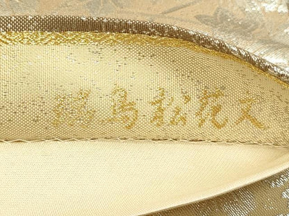 平和屋着物◎六通柄袋帯　瑞鳥松花文　金銀糸　正絹　逸品　DABH3335qp