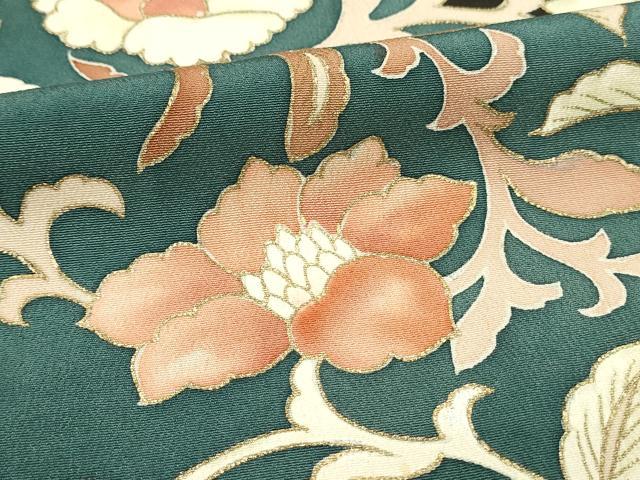 平和屋着物■豪華黒留袖　駒刺繍　鳳凰更紗花文　金彩　三越扱い　正絹　逸品　DABH3352qp