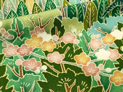 平和屋着物■豪華黒留袖　友禅　作家物　風景花松文　枝梅　正絹　逸品　DABH3353qp