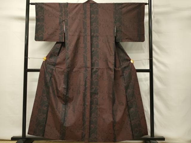 平和屋着物■本場大島紬　唐草間道　正絹　逸品　DABH3357qp