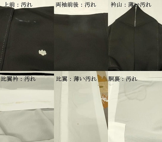 平和屋着物■豪華黒留袖　風景花文　金彩　正絹　逸品　DABH3361qp