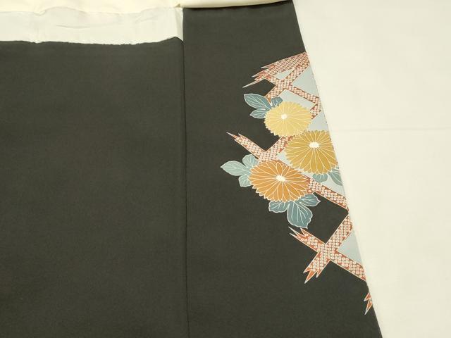 平和屋着物■豪華黒留袖　作家物　駒刺繍　籬花文　牡丹　金彩　正絹　逸品　DABH3363qp