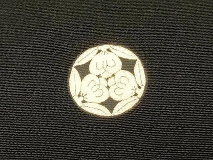 平和屋着物■豪華黒留袖　駒刺繍　扇面草花文　牡丹　金彩　正絹　逸品　DABH3366qp