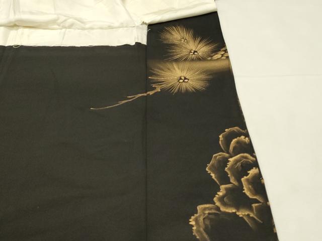平和屋着物■豪華黒留袖　刺繍　鳳凰松葉文　金彩　正絹　逸品　DABH3367qp