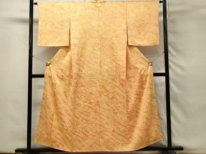 平和屋着物■上質な小紋　総絞り　立波文　暈し染め　正絹　逸品　DABH3375qp