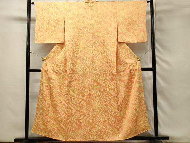 平和屋着物■上質な小紋　総絞り　立波文　暈し染め　正絹　逸品　DABH3375qp