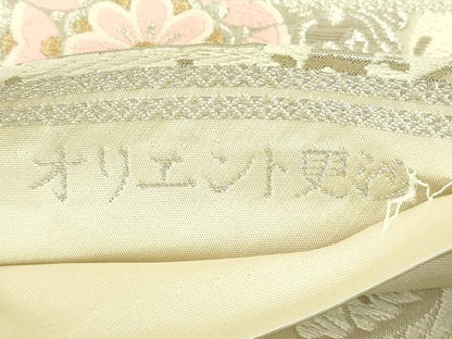 平和屋着物◎西陣　服部織物謹製　六通柄袋帯　唐織　オリエント更紗　金銀糸　正絹　逸品　DABH3408qp