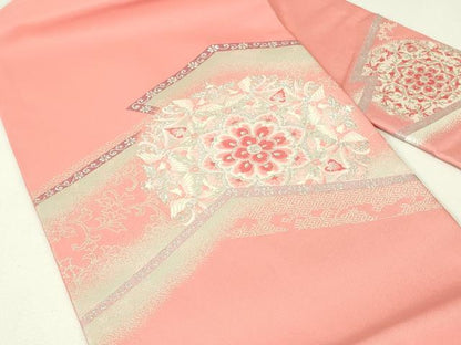 平和屋着物◎九寸名古屋帯　唐織　正倉院鳳凰花文　銀糸　正絹　逸品　DABH3412qp