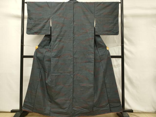 平和屋着物■本場大島紬　7マルキ　幾何学文　正絹　逸品　未使用　DABH3437qp
