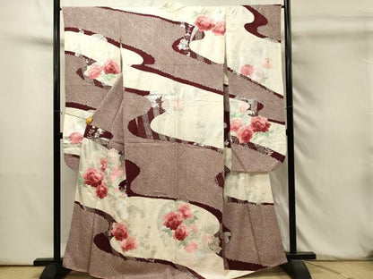 平和屋着物■豪華振袖　駒刺繍　絞り　流水草花文　銀彩　やまと誂製　正絹　逸品　DABH3440qp