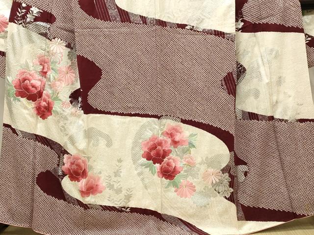 平和屋着物■豪華振袖　駒刺繍　絞り　流水草花文　銀彩　やまと誂製　正絹　逸品　DABH3440qp